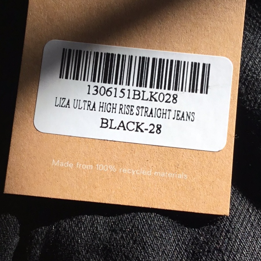 NWT Reformation Liza Ultra Highrise Straight Black Jeans - Picture 6 of 7